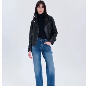 ZAPA PARIS Perfecto 100% Lamb Leather Grey Hancore Moto Jacket France Sz 36 US 4